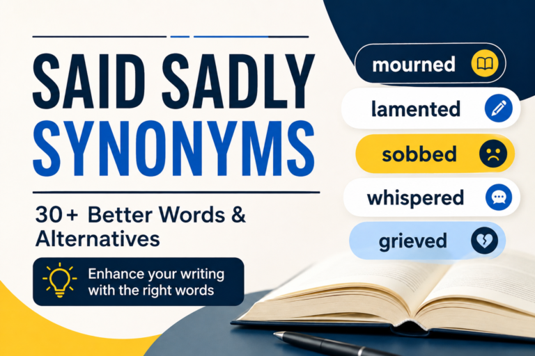 said sadly synonyms