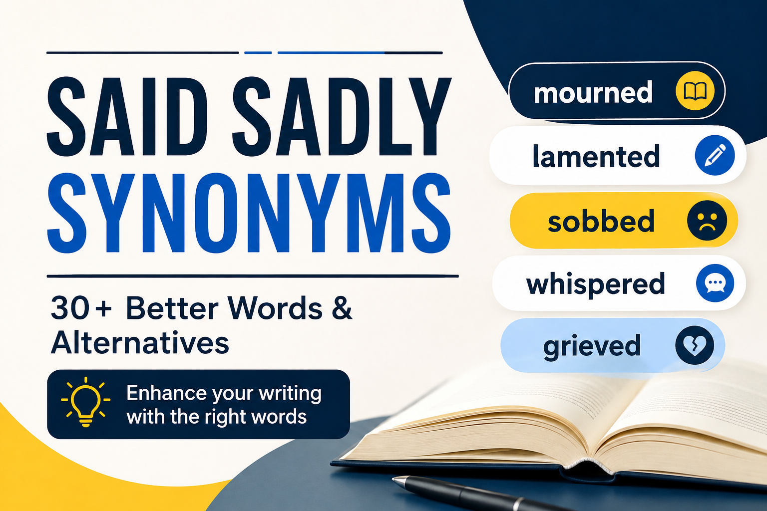 said sadly synonyms