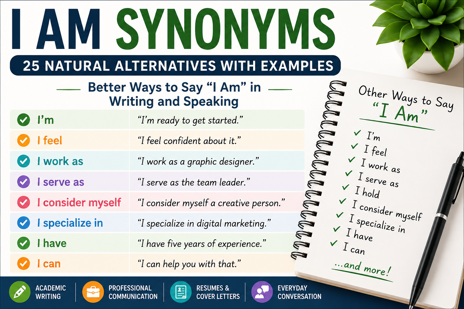 I Am Synonyms
