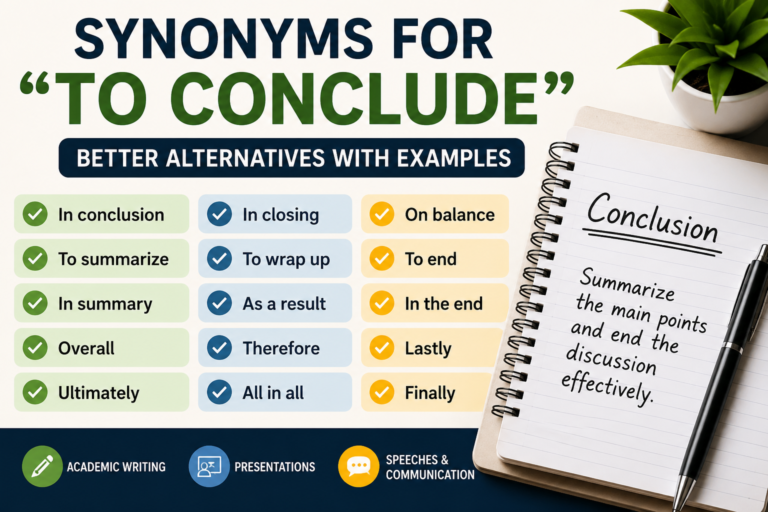 To Conclude Synonyms